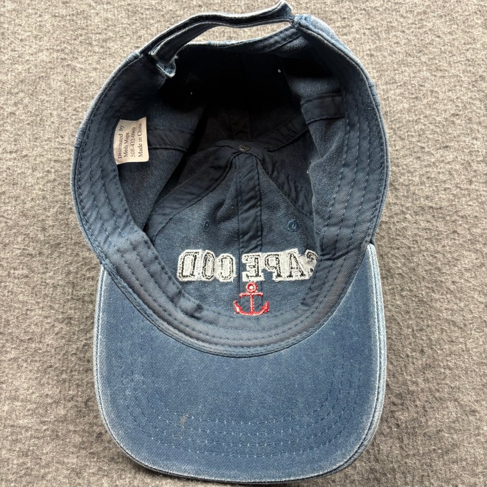 Cape Cod Anchor 1602 Baseball Cap Blue Washed Denim Adj. Nautical Coastal Beach - Picture 7 of 9